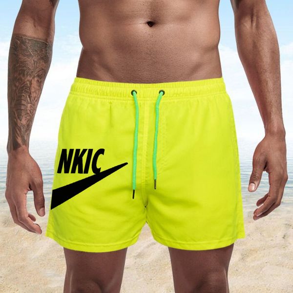 

summer new men's shorts sport casual fitness breathable training drawstring candy colors loose male beach pants brand logo print, White;black