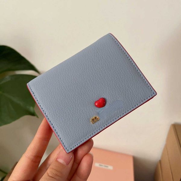 

brand designer change coin purse wallet handbag support return and exchange miao's genuine cowhide sweet love girl leather short wallet, Red;black