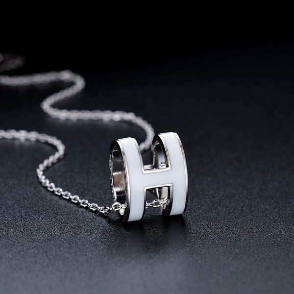 

designer classic luxury h pendant necklaces for women 18k gold letter necklace design jewelry colorfast hypoallergenic annicersary gift woma, Silver