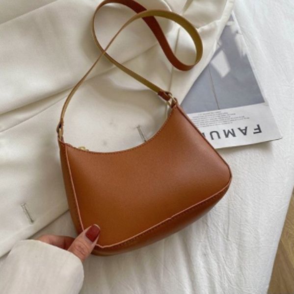 

retro solid color pu leather women's fashion exquisite shopping bag handbags shoulder underarm bag casual women handbags c05, Black