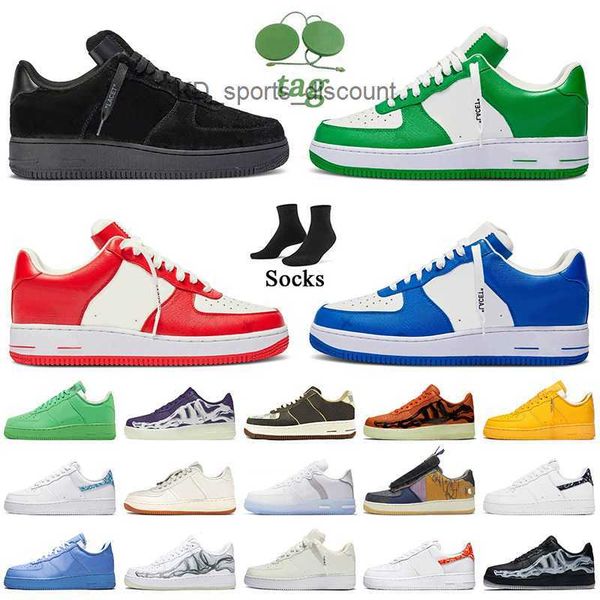 

af1 women mens designer shoes luxury black gym green comet red team royal printing brown airforces 1 off skeleton paisley travis