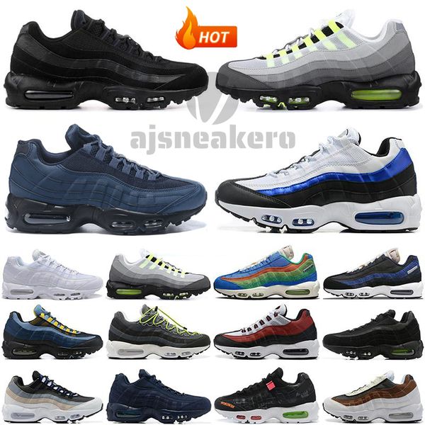 

2023 og 95 airmaxs mens running shoes 95s max triple black white air neon cork greedy dark smoke grey brown sneakers 20th anniversary grape