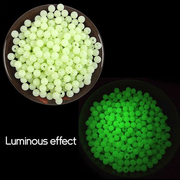

100pcs/bag luminous beads 4mm 5mm 6mm fishing space beans soft rubber lure light glowing float balls fishing tackles for outdoor