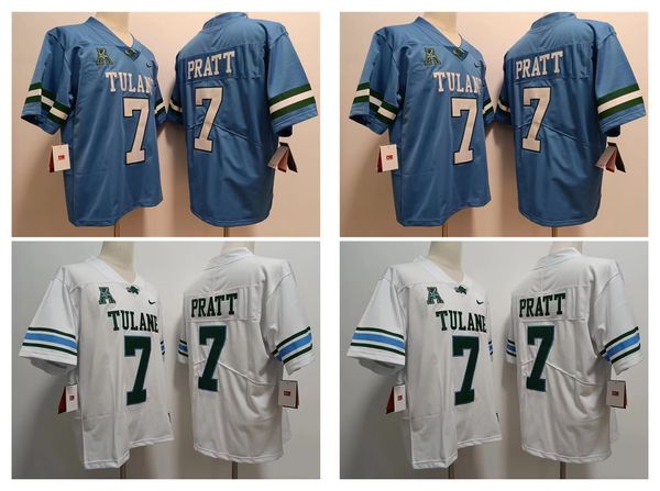 

ncaa michael pratt tulane green wave football jersey home away size s-xxxl, Black;red