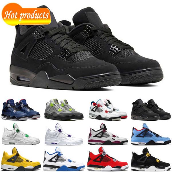 

with box jordns jumpman 4 4s black cat men basketball shoes cactus jack bred loyal blue raptors red mens trainers sports sneakers size 7-13