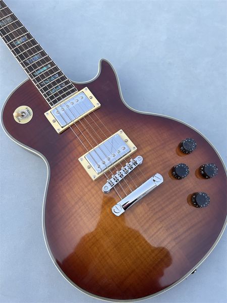 

custom shop electric guitar solid 6 strings guitars oem guitar ,brown colour