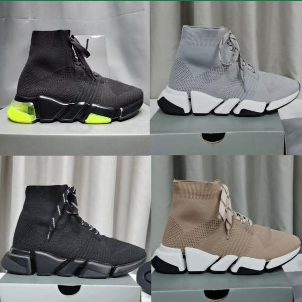 

with box designer balencaigaity shoes 2021 new triple s mesh speed 2.0 knit socks shoes trainer high race runners designer sneaker casu wqtk, Black