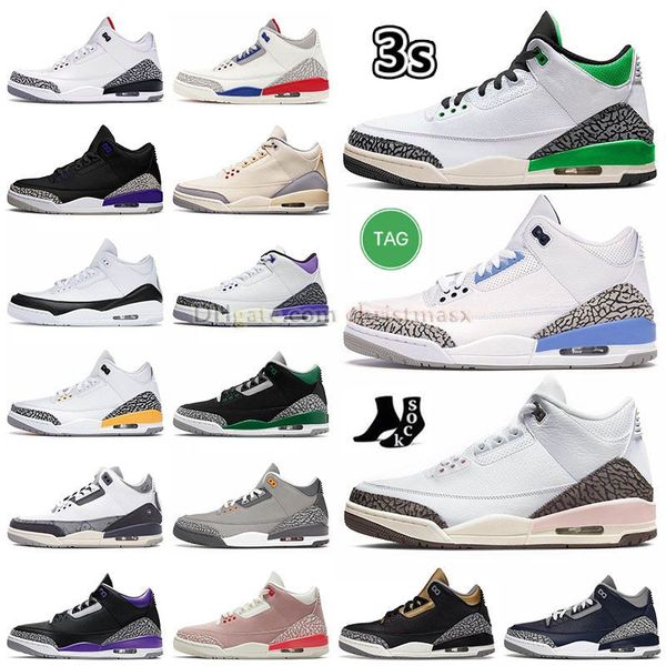 

unc 3s retos basketball shoes mens womens jumpman 3 lucky green pine rust pink wizards slim shady cardinal fire red court purple atmosphere