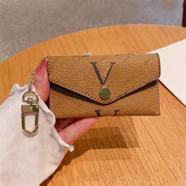 

luxury designer wallet card holders damier coin purse envelope lady chain wallets fold card holder passport women flower purses key pouch ba, Brown;gray
