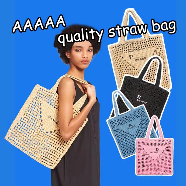 

fashion reticulate shopping tote summer beach bags luxury designer straw canvas bags vacation cross body handbag men women classic shoulder