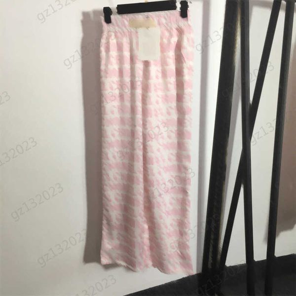 

straight-leg pants womens elastic waist design loose slimming casual trousers brand printing simple designer joker pant luxury women clothin, Black;white