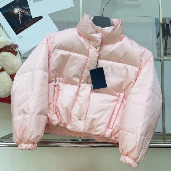 

designer luxury women's down jacket parkas with classic letter hooded large pocket jackets winter warm short cotton outerwear stylist w, Black