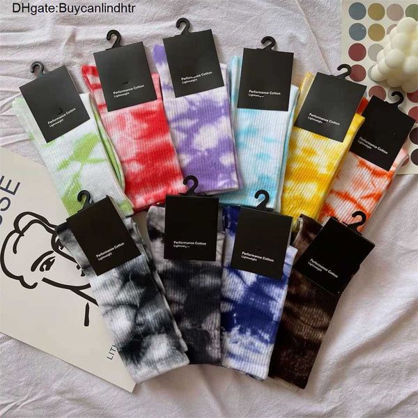 

tie dye fashion men's hook brand socks classic middle tube sports moisture absorption sock casual men women luxury wear medium short sp, Black