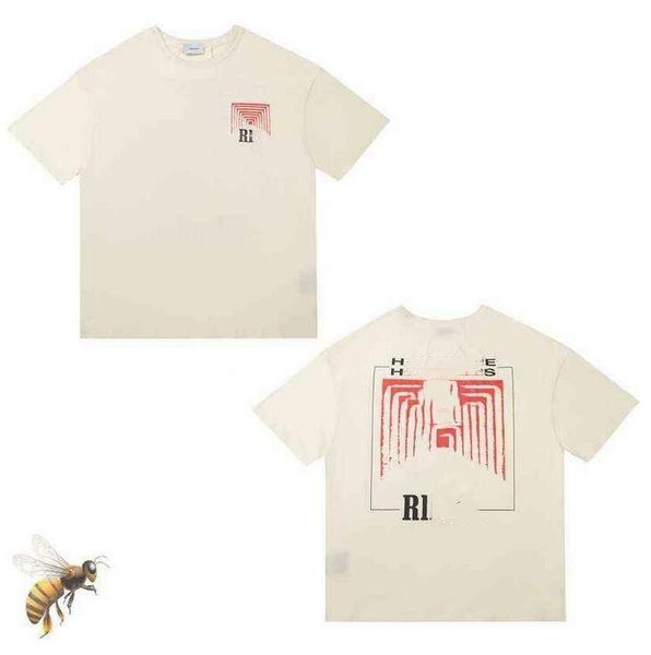 

summer collection rhude tshirt oversize heavy fabric couple dress t shirt 4 bgop, White;black