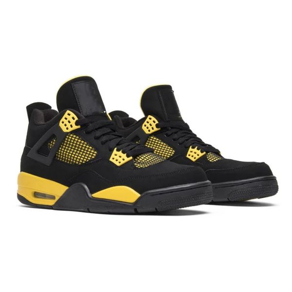 

original quality jumpman 4 thunder basketball shoes iv 4s black white tour yellow designer sports sneakers size us5.5-12