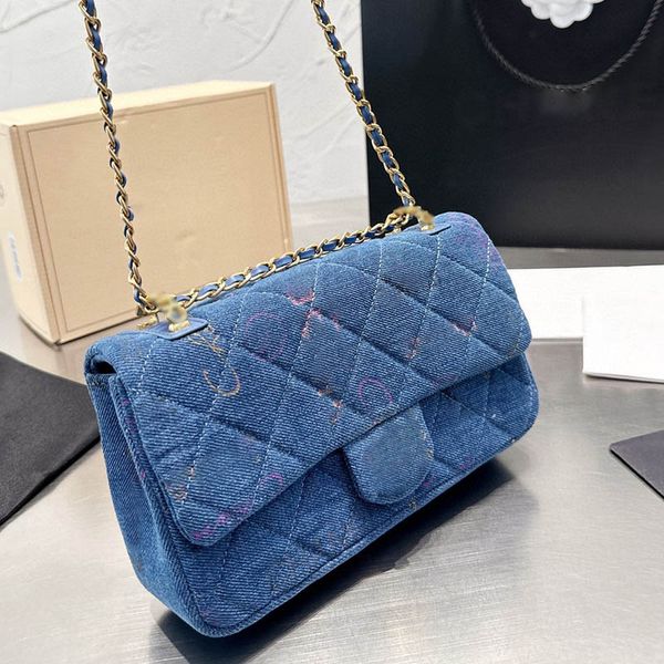 

printed blue denim women designer crossbody bag quilted diamond classic flap luxurys handbags card holder crossbody bags suitcases clutch ha