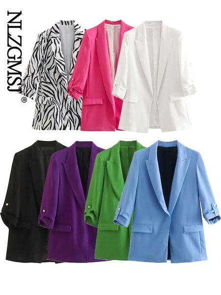 

women's suits blazers nlzgmsj women animal print zebra blazer elegant chic fashion suit jacket casual coat female outerwear outfit clot, White;black