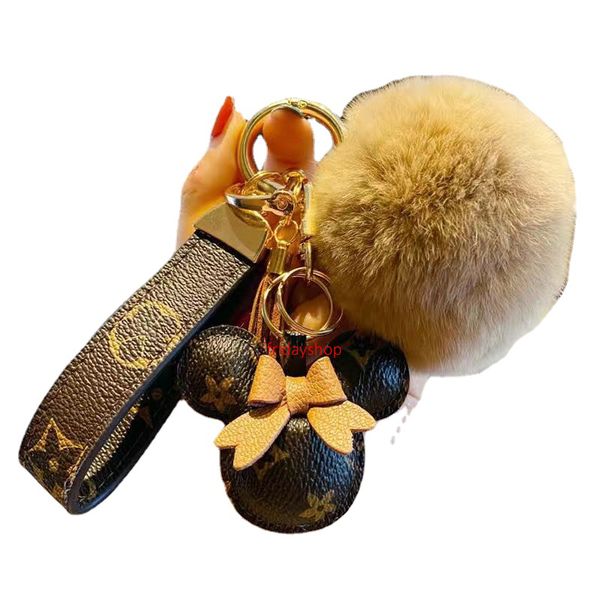 

fashion mouse diamond design car keychain favor flower bag pendant charm jewelry keyring holder for men gift pu leather keychains, Silver