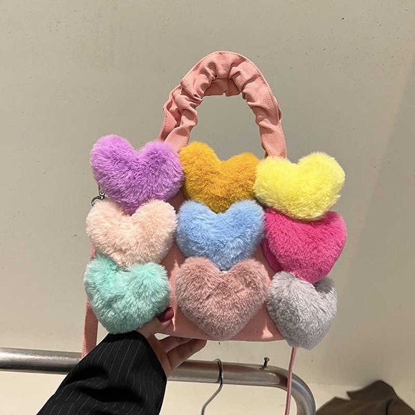 

trend shoulder bags cute handbags women's bag 2023 winter new westernized plush bucket bag fashion crossbody bag female purse 230614bj
