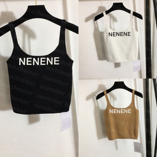

women u-neck tee breathable knits vest sport tank summer vest tees designer print tee, White