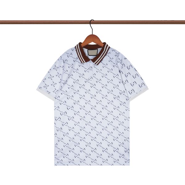 

designer mens polos short-sleeved new spring and summer casual shirts street hip-hop men casual t-shirt print pattern, White;black