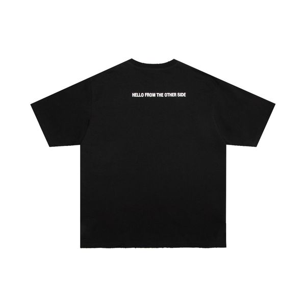 

the latest exclusive mask t-shirt single piece style with water washing and hole breaking technology fabric texture is incomparable for men, White;black