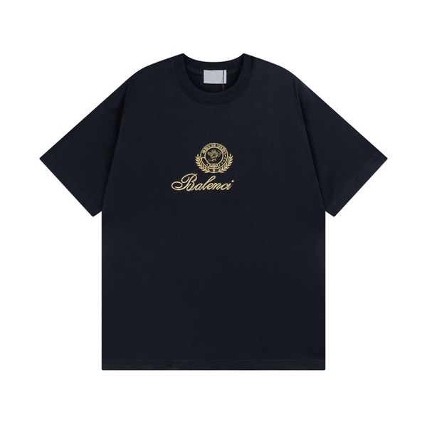

new men's and women's angel embroidery three-dimensional embroidery short-sleeved t-shirt double-yarn fabric comfortable and fash, White;black