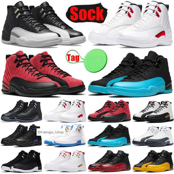 

12 playoffs 12s mens basketball shoes jumpman utility twist royalty reverse flu game men trainers sports sneakers fashion air shoe, Black