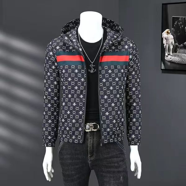 

2023 men jacket designer hooded sportswear casual coat loose long sleeve patchwork male clothe streetwear spring jackets, Black;brown