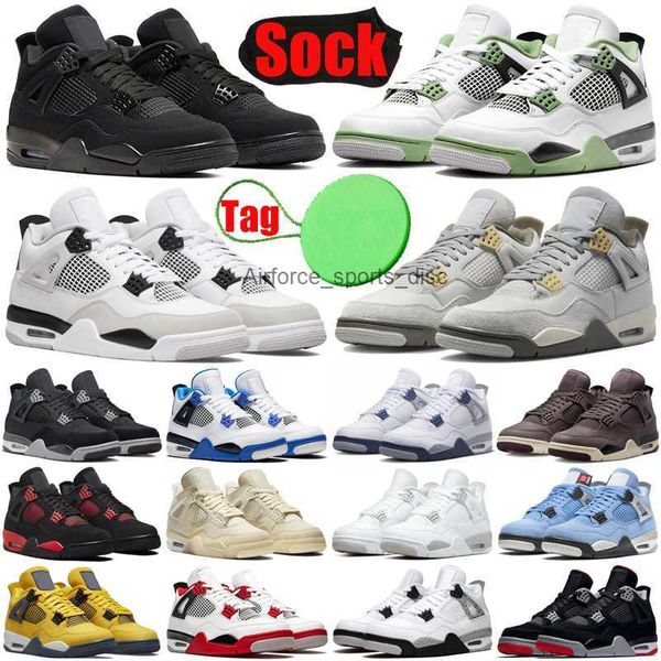 

seafoam 4 4s mens womens basketball shoes jumpman military black cats canvas sail white oreo university blue midnight navy pn dust men