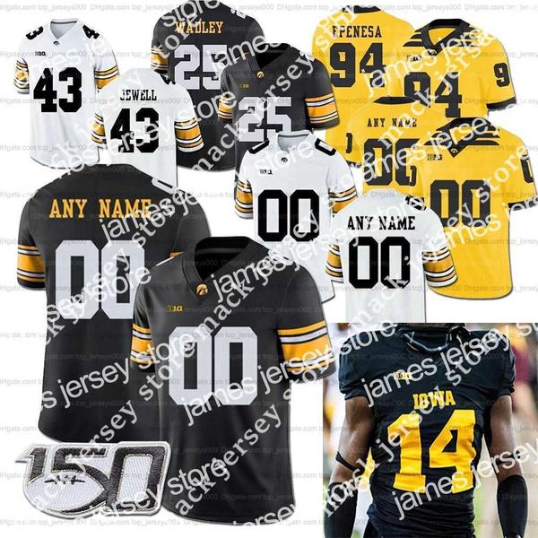 

football jerseys custom men women youth iowa hawkeyes football jersey brandon smith josey jewell george kittle josh jackson desmond king, Black;red