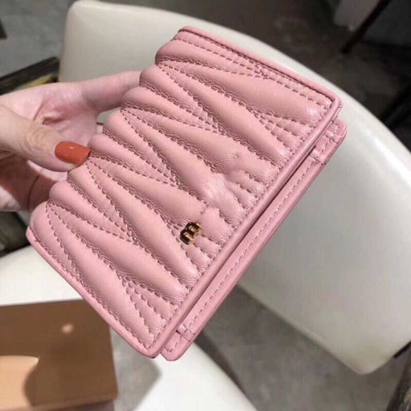 

brand designer wallet card pack sheepskin fold women's short change canvas coin purse value wallets card versatile fashion leather simp, Red;black