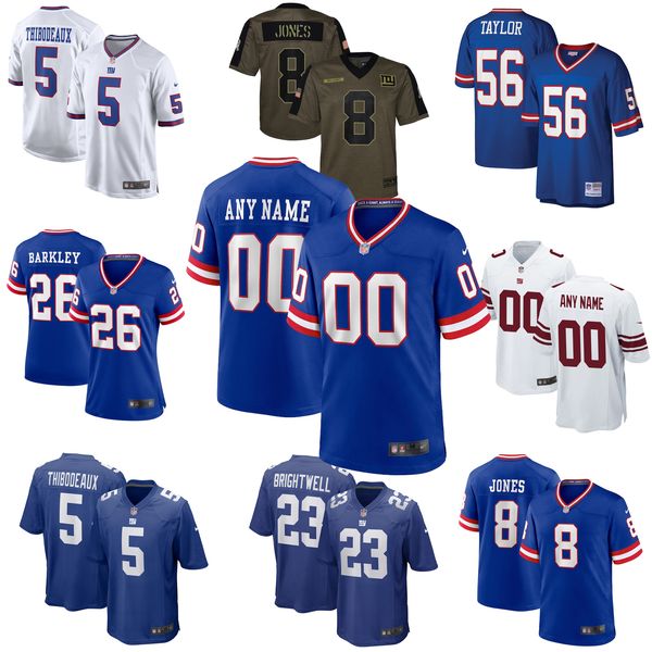 

26 saquon barkley football jersey 5 kayvon thibodeaux new yorks daniel jones xavier mckinney dexter lawrence taylor giants eli manning micha, Black;red