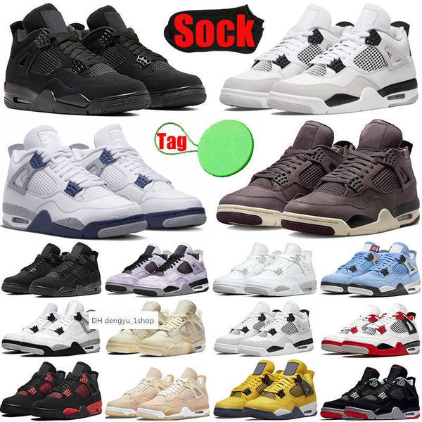 

4s jumpman basketballs shoes for mens womens military black cats canvas 4 midnight navy sail university blue white oreo fire red men og shoe
