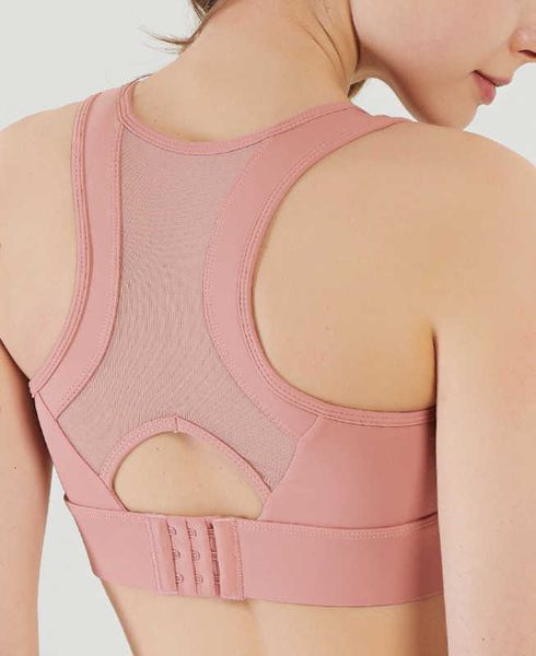 

shockproof running high strength yoga underwear women's fitness vest mesh sports bra unlined, Red;black