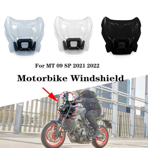 

mt-09 motorcycle wind deflector removable motorbike windshield protection screen protector for yamaha mt 09 sp 2021 2022 0203