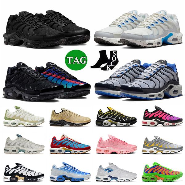 

2023 tn plus running shoes mens women size 12 tns terrascape triple black unc vibes unity social fc gold bullet atlanta dusk white metallic, White;red