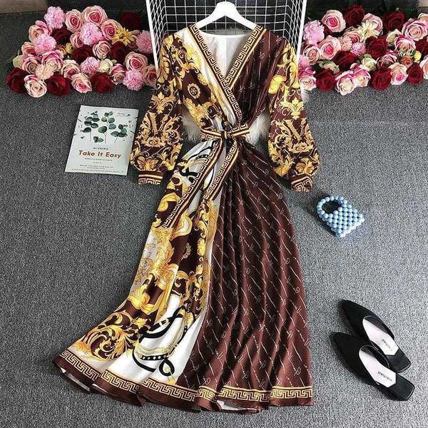 

spring court ethnic style elegant dress slim waist controlled long sleeves, Black;gray