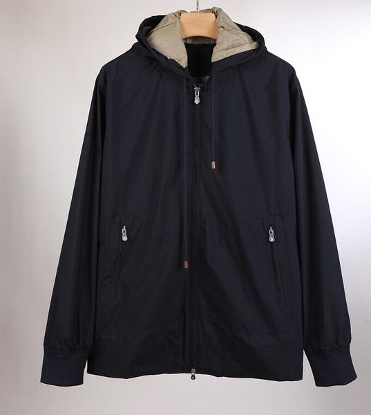 

men hooded jacket dark blue #010404023# 55, Black;brown