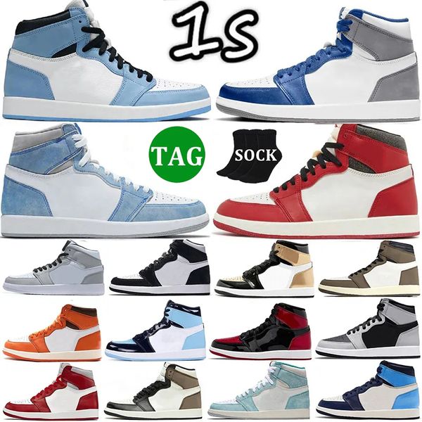 

2023 new jumpman 1 basketball shoes men 1s lost found true university hyper royal panda dark mocha bred shadow unc smoke grey women sports s
