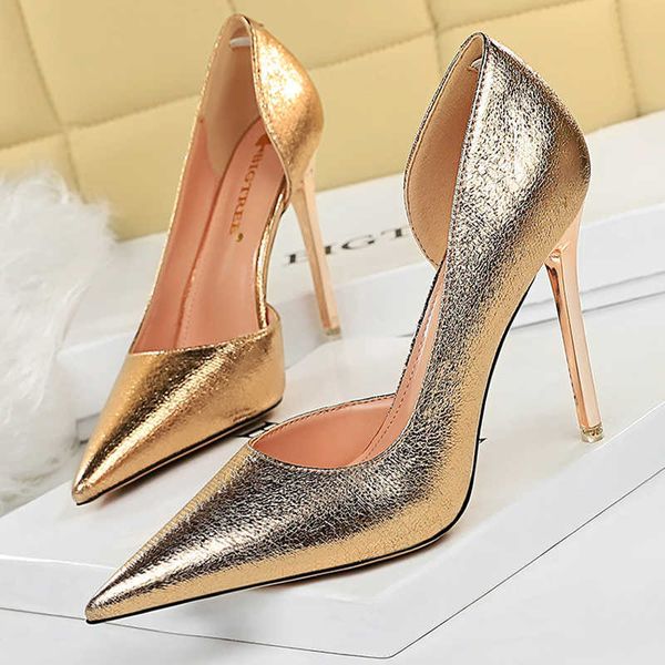 

dress shoes bigtree shoes high heels gold sliver black champagne women pumps wedding shoes stiletto heels female shoes plus size 43 g230203