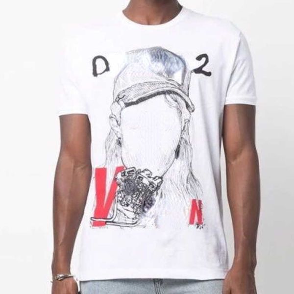 

23s cotton t shirt avatar print hoodie designer sweatshirt short-sleeved pullover men's and women's t-shirt round neck high street, White;black