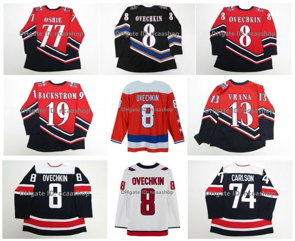 

washington reverse retro alexander ovechkin capitals hockey jersey anthony mantha t.j. oshie aliaksei protas beck malenstyn garnet hathaway, Black