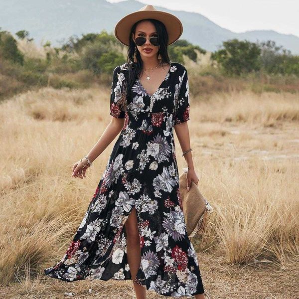 

kaikuo womens clothing american station casual dresses summer printed, Black;gray