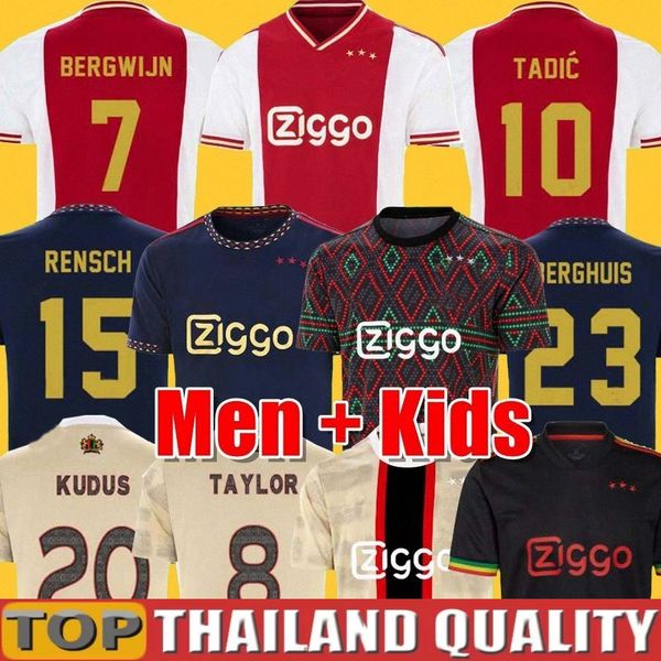 

tadic 21 22 23 soccer jerseys fans player bassey berghuis third black kit blind klaassen taylor 2022 2023 football shirts men kids uniforms, Black;yellow
