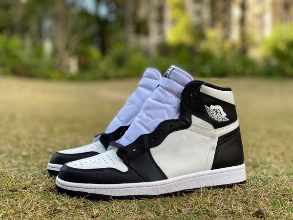 

authentic 1 high 85 black white shoes black/summit white panda basketball mens sports sneakers with original box bq4422-001 size us7-13