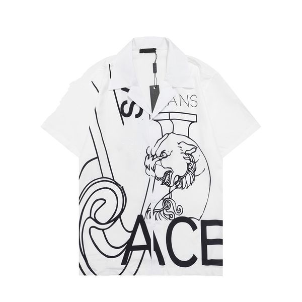

new designer men's short-sleeved shirt spring and summer casual shirts street hip-hop men casual t-shirts print pattern 101, White;black