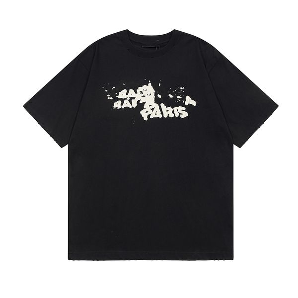 

men's t-shirt 2023 fashion design balencaigaity men's t-shirts womencotton wrinkle proof printed letter logo casual couple clothin, White;black