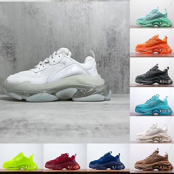 

with box designer balencaigaitys shoes triple s fashion designer shoes fore men women clear sole black green purple pink platform chunk xitu
