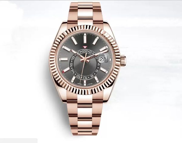 

42mm sky-dweller small dial date mens watch designer automatic watch rose watches calendar set gift stainless steel montre de luxurys origin, Slivery;brown